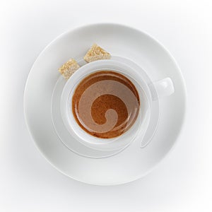 Ristretto espresso in cup with saucer photo