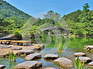 Ritsurin Garden in Takamatsu, Japan.