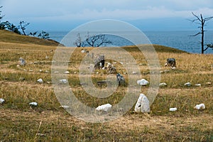 Ritual circles on the shores of Lake Baikal