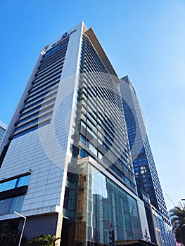 Ritz-Carlton hotel building at Futian Central Business District in Shenzhen.