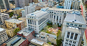 The Ritz Carlton hotel vacation resort San Francisco rooftop getaway aerial, San Fransisco, CA