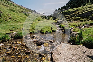 Riu de les Deveses river and Tibetan bridge