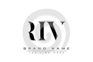 RIV abstract letter logo design