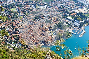 Riva del Garda town aerial view panorama at Lake Garda