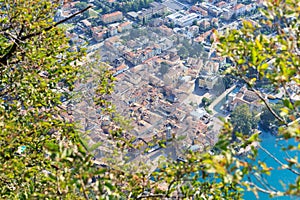 Riva del Garda town aerial view panorama at Lake Garda