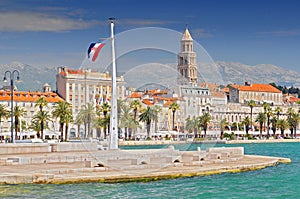 Riva Promenade, Bell tower, Italian and British embassy and consulates in Split Croatia