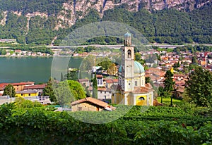 Riva San Vitale church Santa Croce Lake Lugano photo