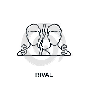 Rival icon. Monochrome simple Stock Market icon for templates, web design and infographics