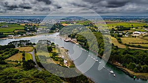 River Aber Wrach And Landscape In Region Landeda At The Finistere Atlantic Coast In Brittany, France