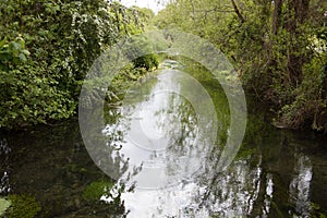 The River Anton in Andover, Hampshire in the UK