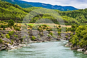 River Aoos near Permet in summer, Albania