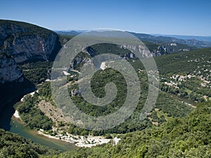 River of the Ardeche gorge in France photo