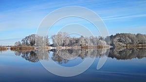 River Atmata in winter, Lithuania