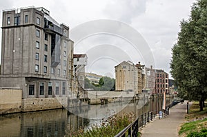 River Avon in Bath, Somerset on a cloudy September afternoon