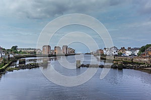 River Ayr in the Historic Ancient Town of Ayr in Scotland.