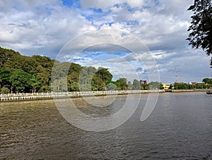 The river in Banjarmasin which is one of the water traffic