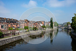 River bank of the Sambre, Namur, Belgium.