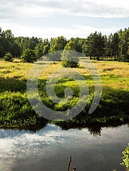 River bank in summer day