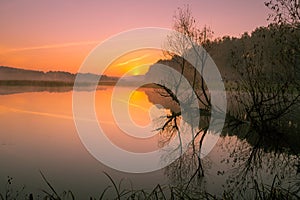 River bank at sunrise