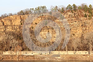 Arkansas River bank during sunset Little Rock