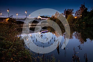 The River Bann Bridge at night