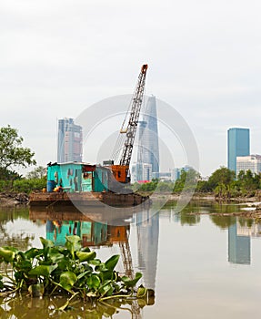River barge crane on the Saigon