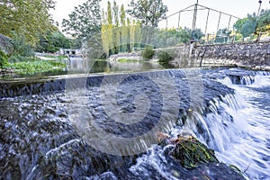 river beach of the alviela river with plenty of water.