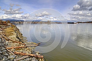 River beach at springtime