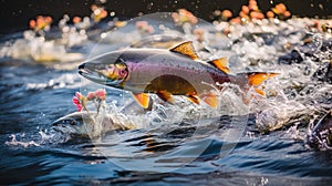 River Beauty Spawning Salmon in their Natural Habitat