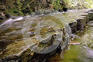 River bed of eroded rocks..