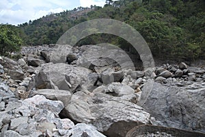 River bed of Muthirapuzha river near Kallarkutty in Kerala, India