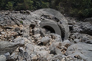 River bed of Muthirapuzha river near Kallarkutty in Kerala, India