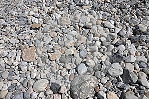 Stones of Rio Chillar river bed in Nerja in Andalusia, Spain photo