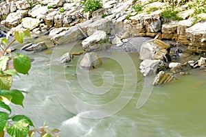 River bed with rocky bottom and banks