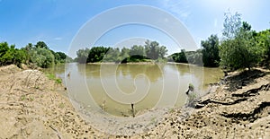 River bend on the Ialomita river, Romania