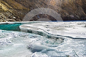 River beneath the frozen river