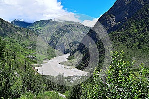 River Bhagirathi (Ganga) on Uttarkashi-Gangotri Highway, Uttarkashi, India photo