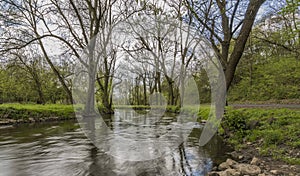 River Bilina near Stadice village in spring day