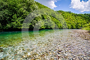River Black Drin as a border line between Albania and North Macedonia photo