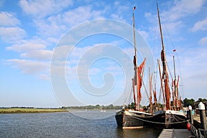 The River Blackwater and Thames Sailing Barges at Maldon Essex UK