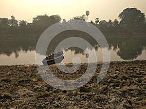 A river boat on the river bank