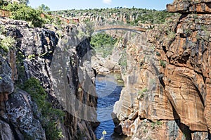 River at the bourkes potholes in south africa