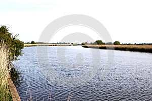 River Bure, Upton Marsh, Upton Great Broad, Norfolk Broads, Upton, near Acle, Norfolk, England, UK