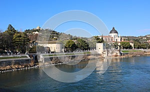 river called FIUME ADIGE in Verona City in Northern Italy