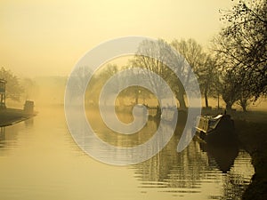 River Cam in winter morning, Cambridge