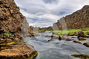 River in the canyon, Thingvellir NP, Iceland