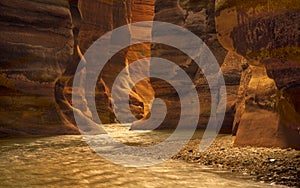 River Canyon in Wadi Mujib, Jordan photo