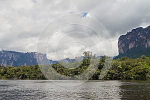River Carrao and tepui table mountain Auyan photo