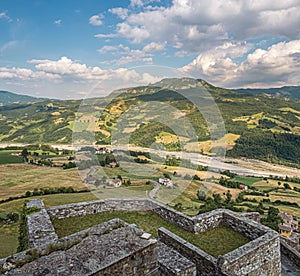 River Ceno valley from the  castle of Bardi photo