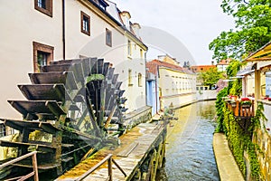 The river Chertovka in Prague.Czech Republic